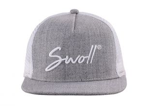 Capilla de camionero personalizado de Snapback gris y blanco