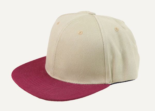 Inclinación del sombrero snapback de color caqui en blanco con borde rojo de vino