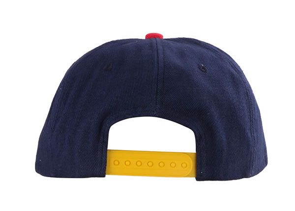 Atrás de azul marino y rojo 2tone Flat Brim Snapback sombrero