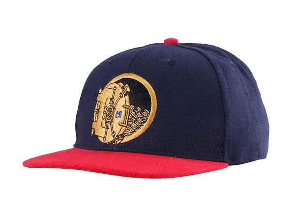 Slant of Navy Blue y Red 2tone Flat Brim Snapback Sombra