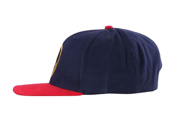 Lado de azul marino y rojo 2tone plano plano sombrero de snapback