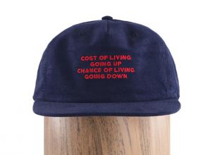 Capas de pana de pana personalizada Snapback azul marino con correa de cuero hacia atrás