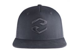 Snapbacks negros lisos 5 panel de panel con logotipo bordado negro