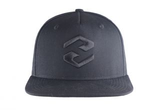Snapbacks negros lisos 5 panel de panel con logotipo bordado negro