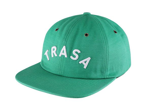 Inclinación de 6 panel snapback verde liso con logotipo bordado blanco