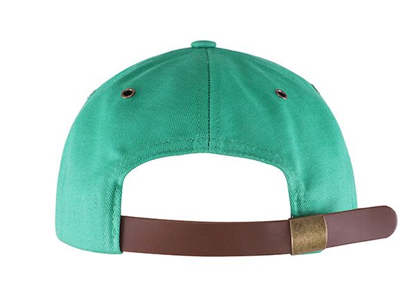 Atrás de 6 paneles Snapback verde liso con logotipo bordado blanco