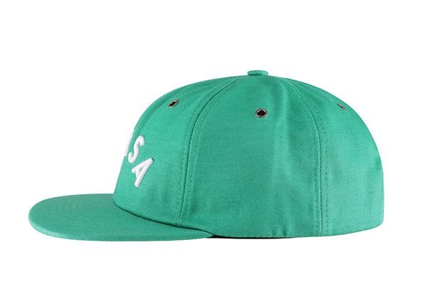 Lado de 6 panel snapback verde liso con logotipo bordado blanco