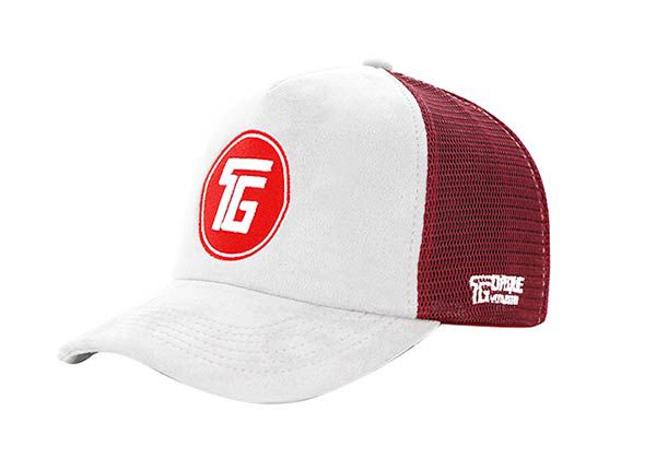 Inclinación de sombrero de gamuza de gamuza snapback rojo y blanco