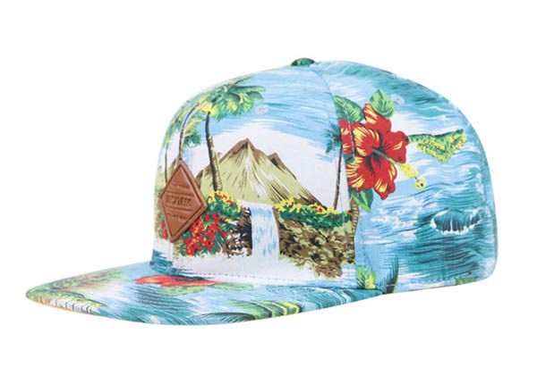 Slant of Snypback Snapback de impresión floral de Hawái personalizada con elegantes
