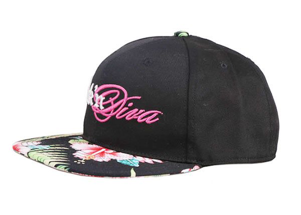 Inclinación de snapback de tropicales florales negros negros personalizados personalizados