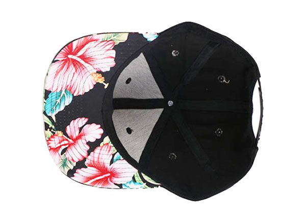 Dentro de los snapback de tropicales florales negros negros personalizados personalizados