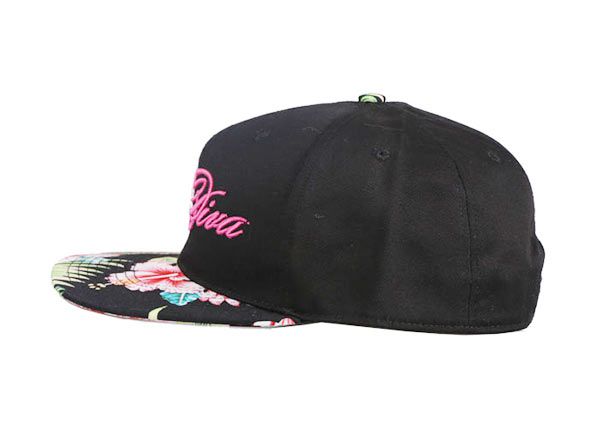 Lado de Snapback de Tropical Floral Black Floral personalizados personalizados
