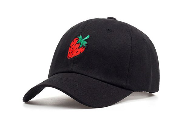Inclinación de la gorra de béisbol de fresa bordada personalizada