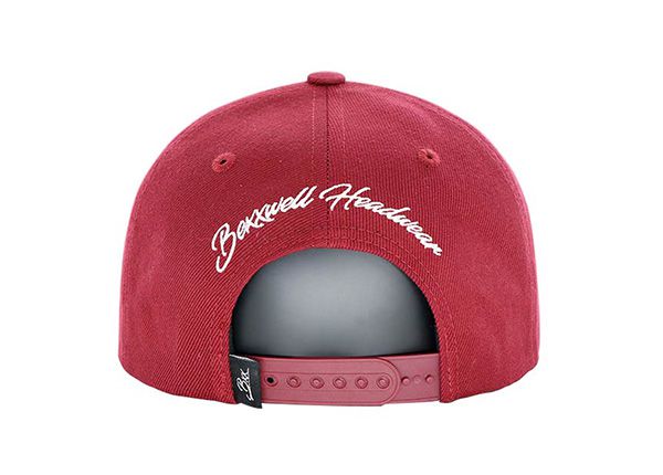Detalte de la gorra de béisbol de hip hop impresa en rojo personalizado personalizado