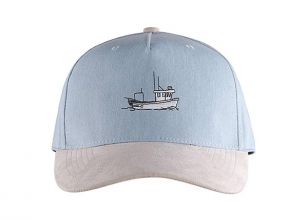 5 paneles de gorra de béisbol sombreros azules personalizados con borde de gamuza