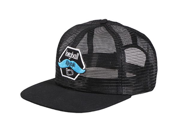 Inclinación de la gorra de béisbol de malla de negro personalizado