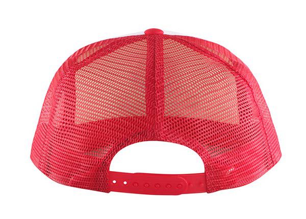 Detención del sombrero de camionero rojo personalizado con espuma estampada blanca frente