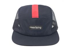 Hombo de 5 paneles de 5 paneles Black Five Trucker Hat con logotipo de parche