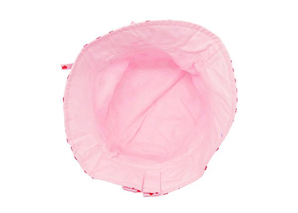 Dentro del sombrero de cubo impreso rosa con correa de cabeza ajustable para niñas