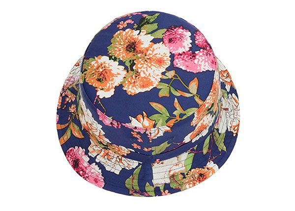 Top del estampado floral colorido sombrero de cubo