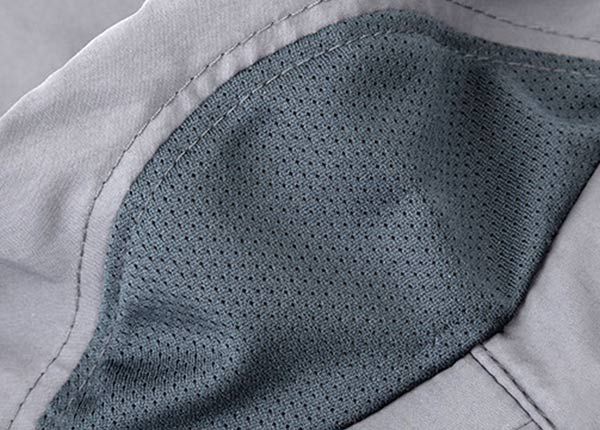 Tela de malla de sombrero de cubo de safari desértico en blanco con aleta del cuello