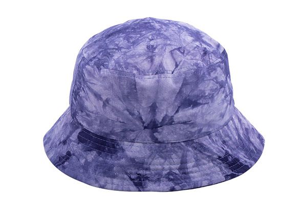 Avanzada del gorro de cubo morado de algodón con logotipo bordado blanco