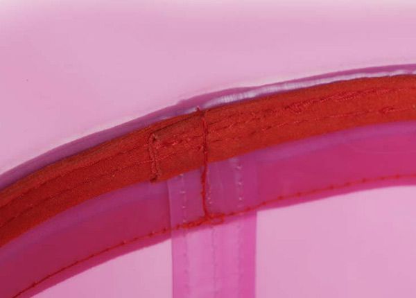 Sweat Band of Red Transparent PVC PVC Imploude Rain Bucket Sombrero