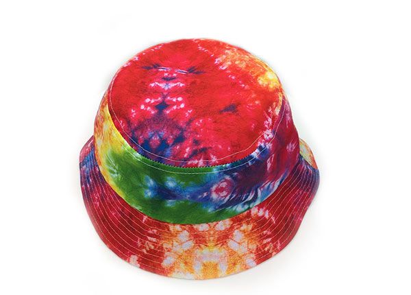 Top del colorido sombrero de cubo de tinte arcoiris arcoiris