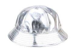 Sombrero de cubo reflectante 6 panel de bucket PU impermeable en blanco