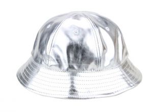 Sombrero de cubo reflectante 6 panel de bucket PU impermeable en blanco