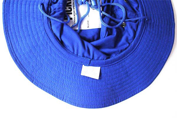 Borre de Wide Brim Royal Blue Bucket Sombrá con cuerda