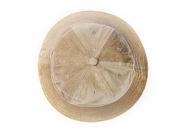 Superior de 6 panel de pana en blanco Pornear Bucket Bucket Sombrero