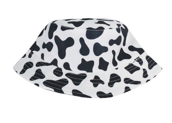 Lado del sombrero de cubo reversible de impresión de vaca