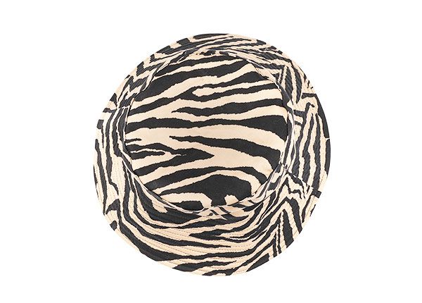 Top of Wide Brim Zebra Impresión Bucket Bucket