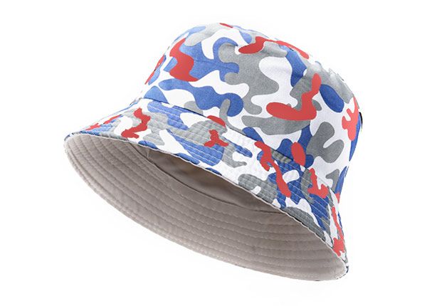 Slant of Red White y Blue Camo Sorth Bilet Bucket Sombrero