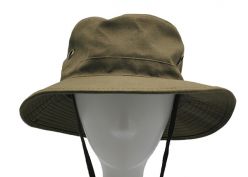 Sombrero de cubo de lona verde del ejército con sombrero de pesca de lona en blanco para hombres o mujeres