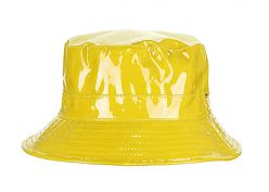 Sombrero de cubo de lluvia amarillo sombrero impermeable de plástico en blanco para mujeres u hombres