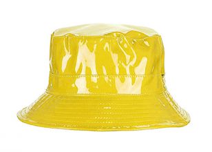 Sombrero de cubo de lluvia amarillo sombrero impermeable de plástico en blanco para mujeres u hombres
