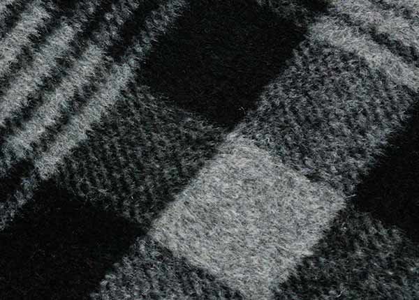 Tela de sombrero de cubo de lana en blanco negro y gris